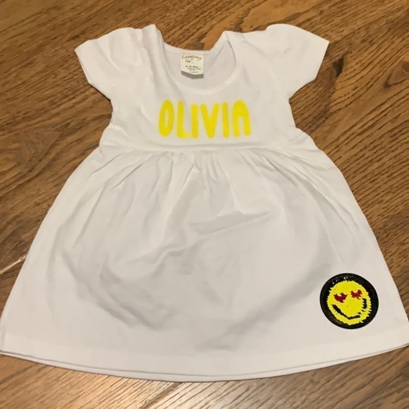 Olivia 6-12 months smile dress monogram - Picture 3 of 7